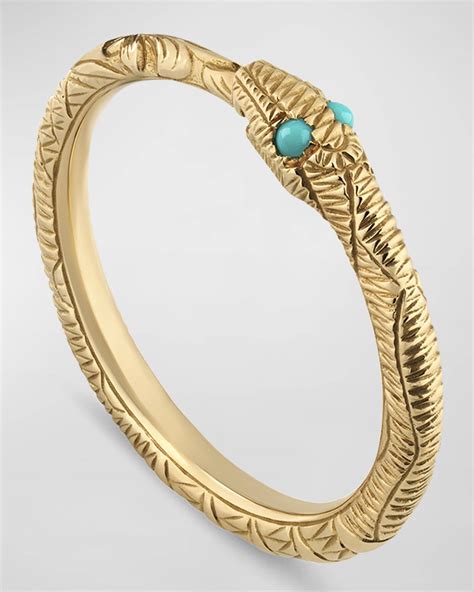 ring moon gucci snake|Gucci 18k Ouroboros Snake Ring with Turquoise.